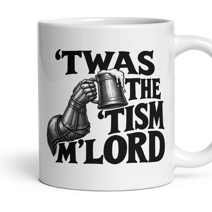 'TWAS THE 'TISM M'LORD mug, 11oz white ceramic, handle right