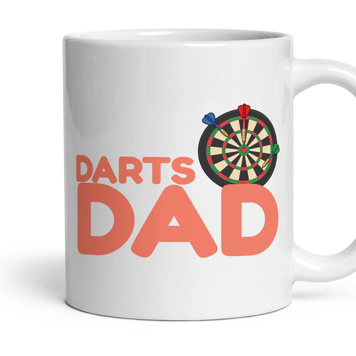 Darts Dad mug, 11oz white ceramic, handle right