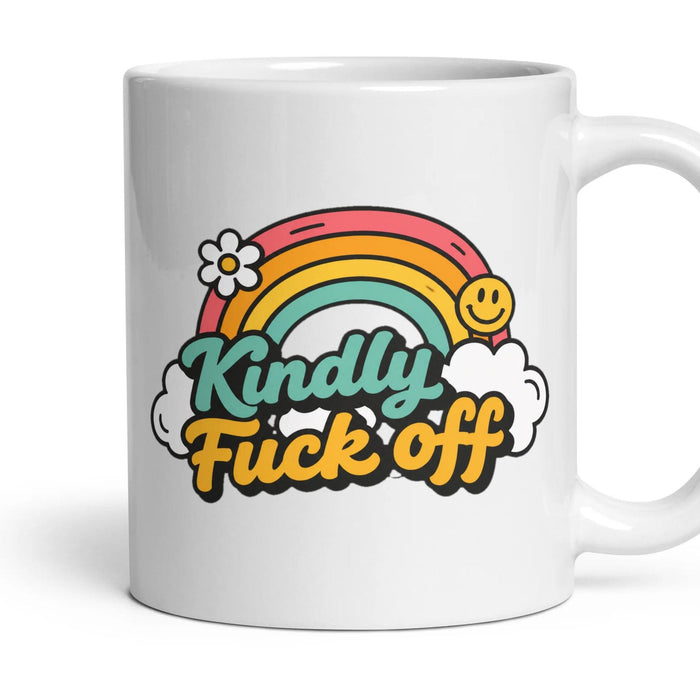 Kindly Fuck off mug, 11oz white ceramic, handle right