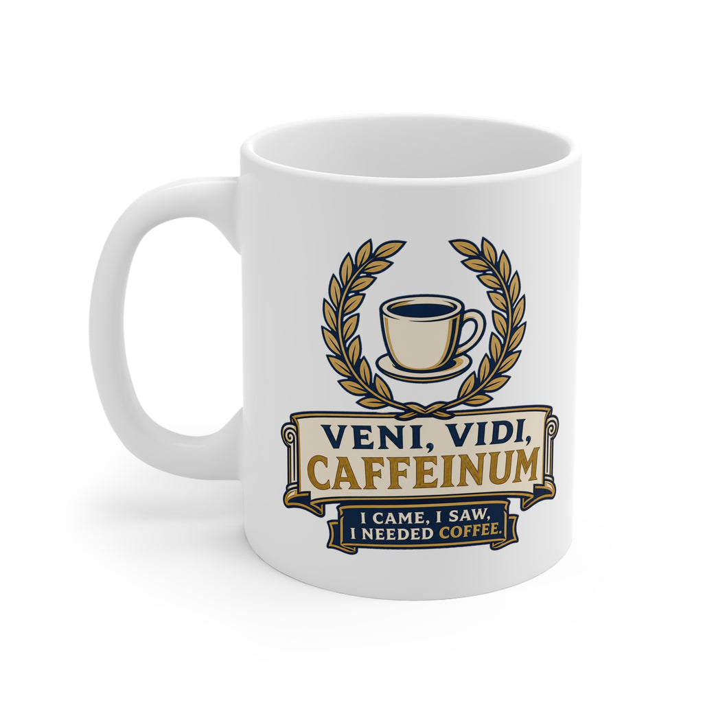 Veni Vidi Caffeinum Mug | Funny Latin Coffee Mug, Caffeine Gift