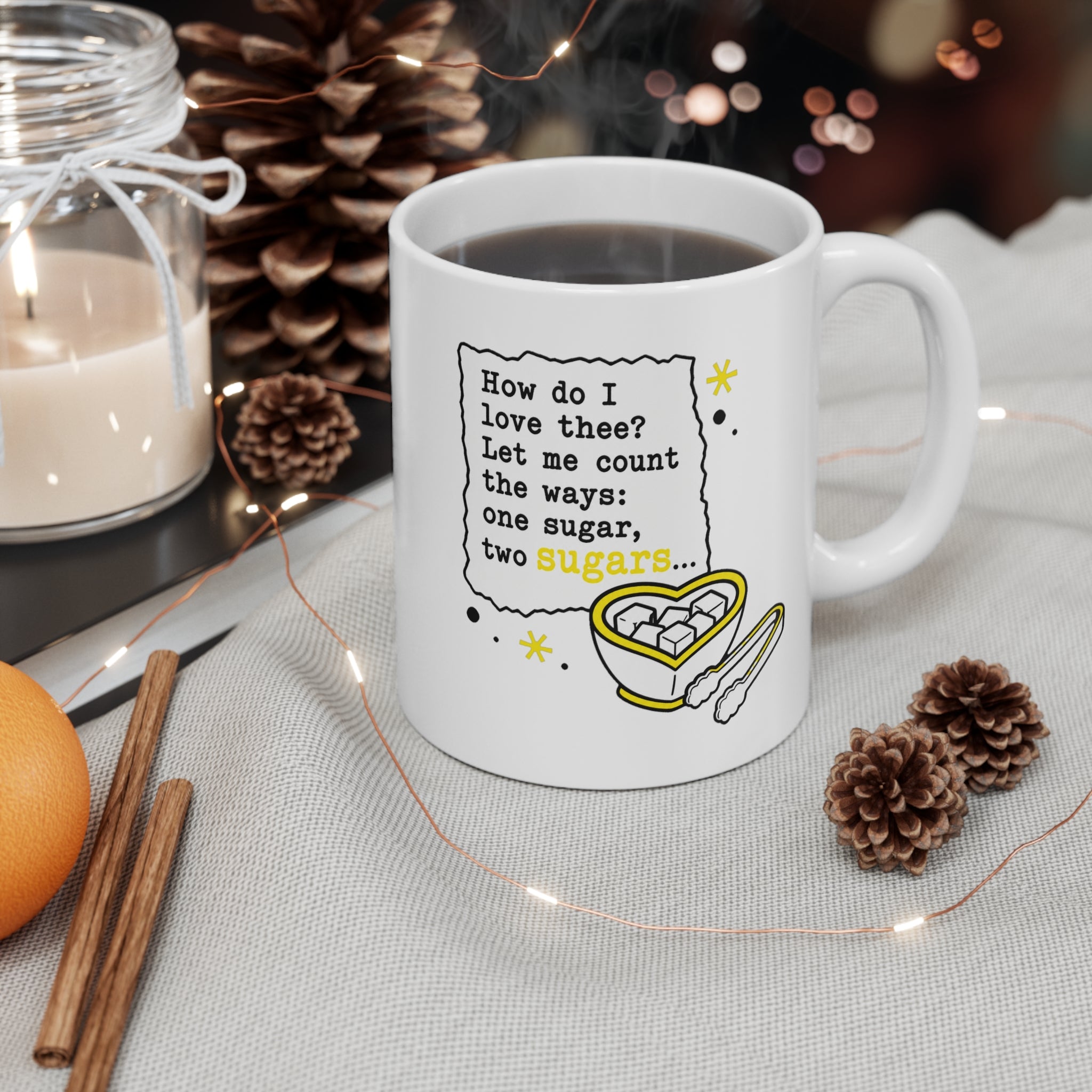 How Do I Love Thee Mug | Funny Poetry Coffee Mug, Love Gift for Coffee Lover