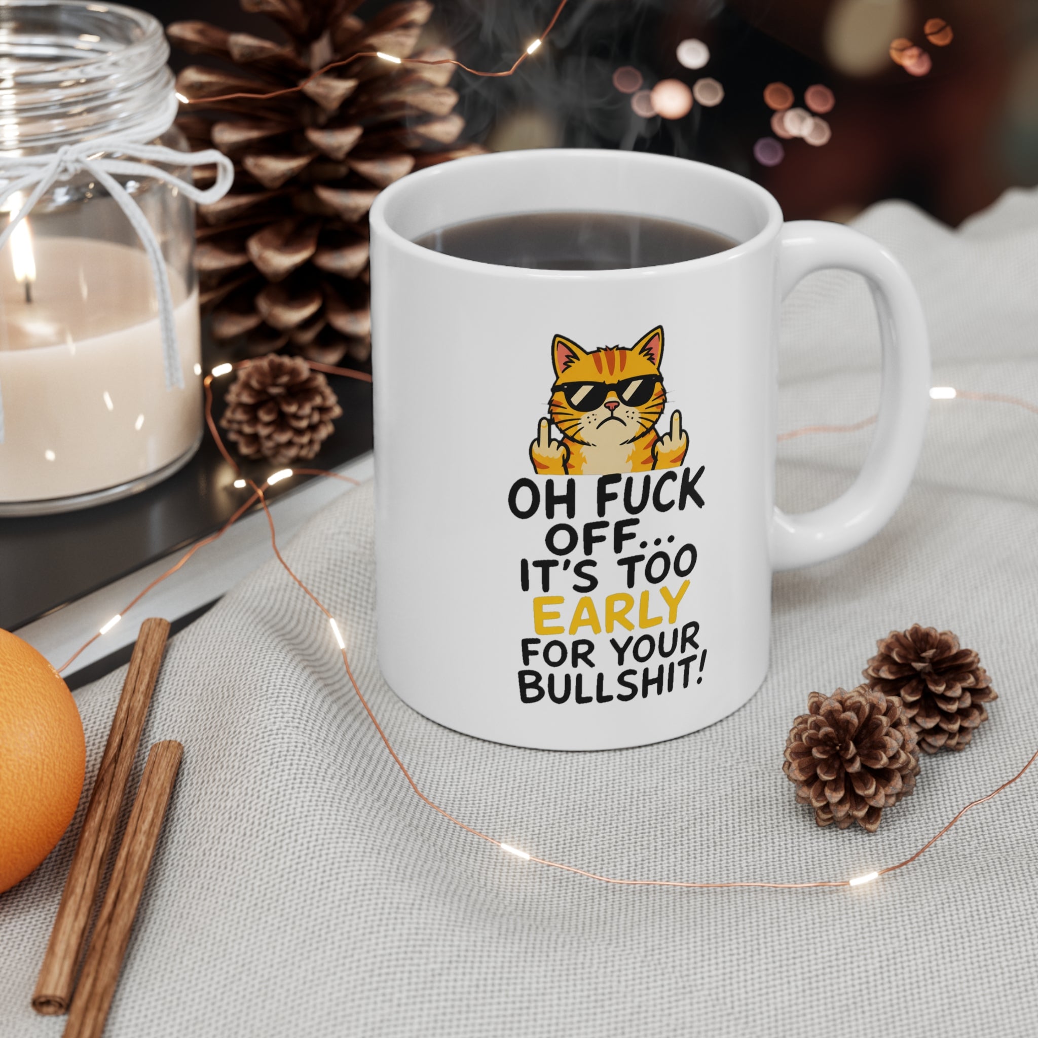 Oh F*ck Off It's Too Early Mug | Funny Rude Coffee Mug, Sweary Gift