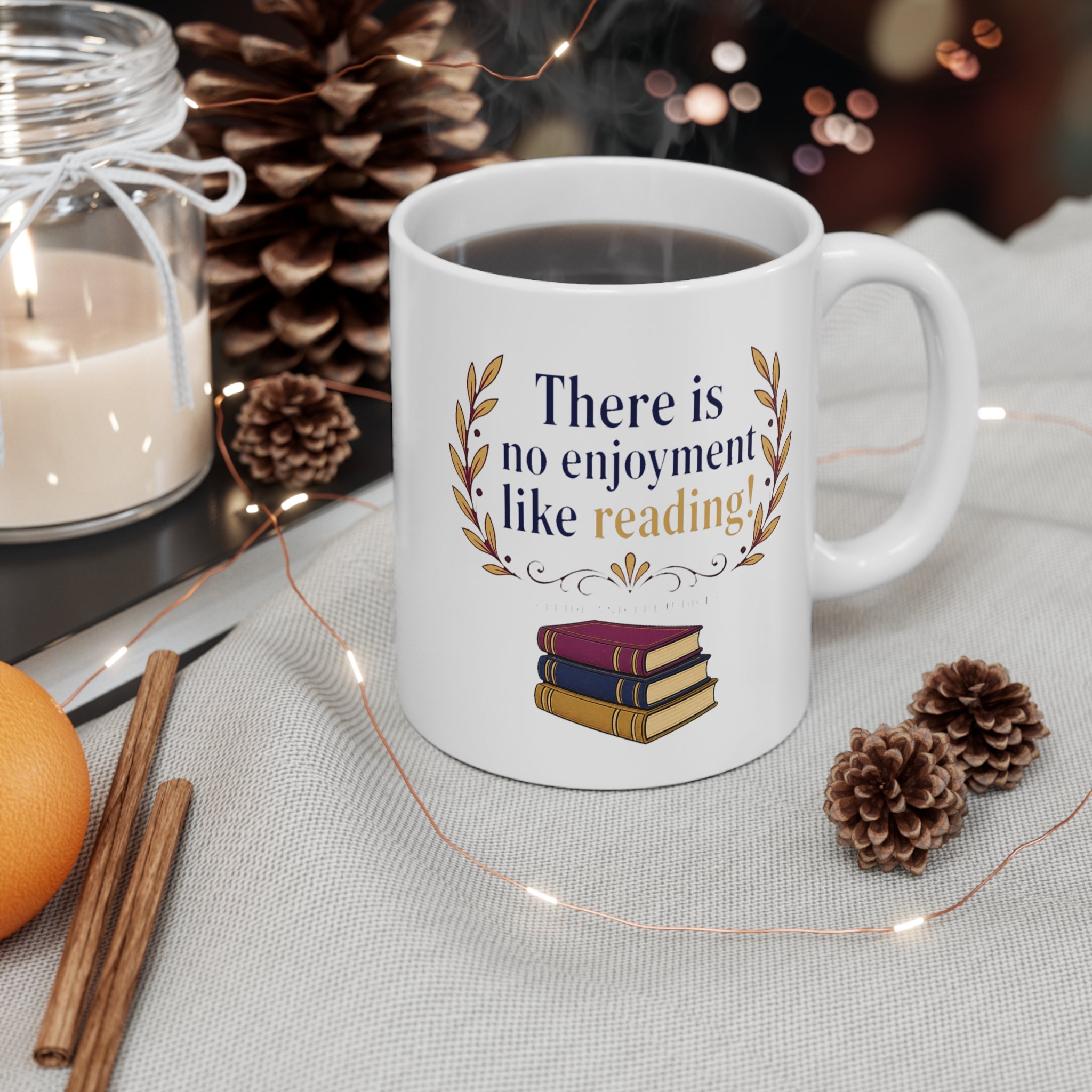 There Is No Enjoyment Like Reading Mug | Jane Austen Book Lover Gift, Bookworm Coffee Mug