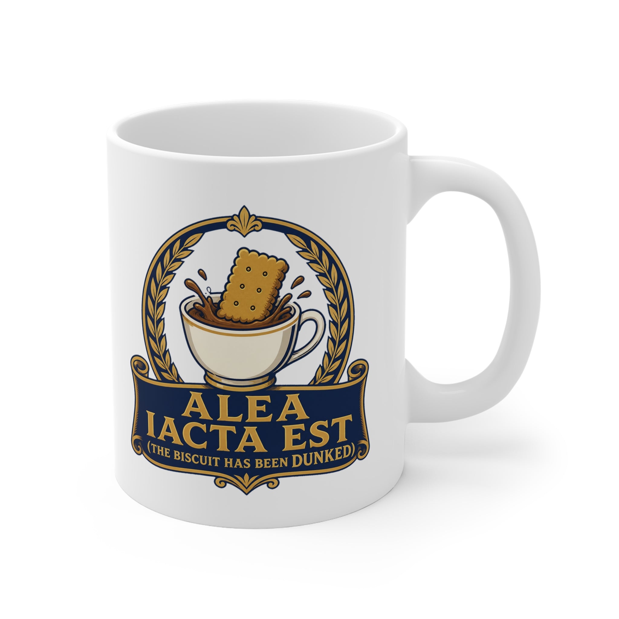 The Biscuit Has Been Dunked Mug | Funny Latin Motto Coffee Gift Mug