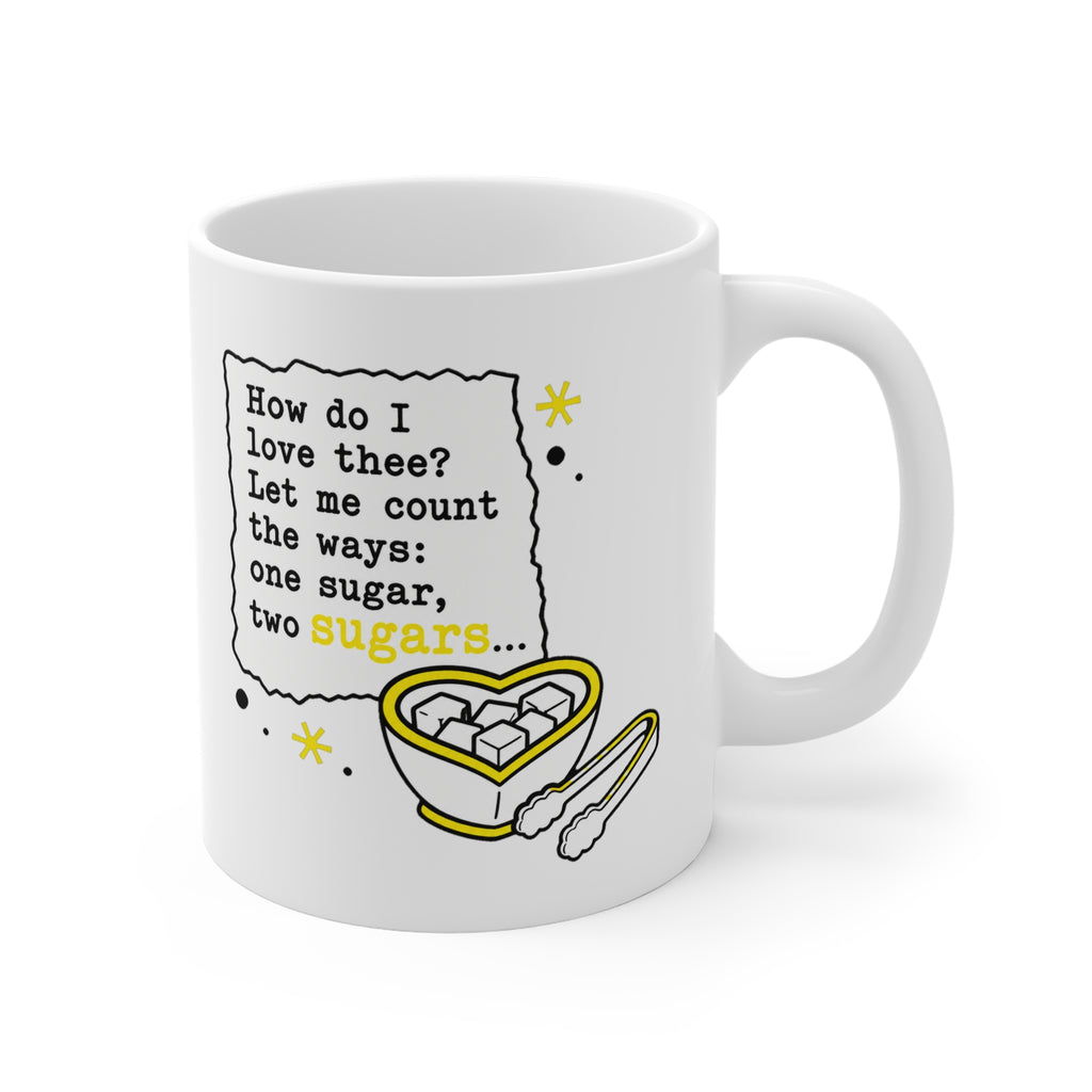 How Do I Love Thee Mug | Funny Poetry Coffee Mug, Love Gift for Coffee Lover