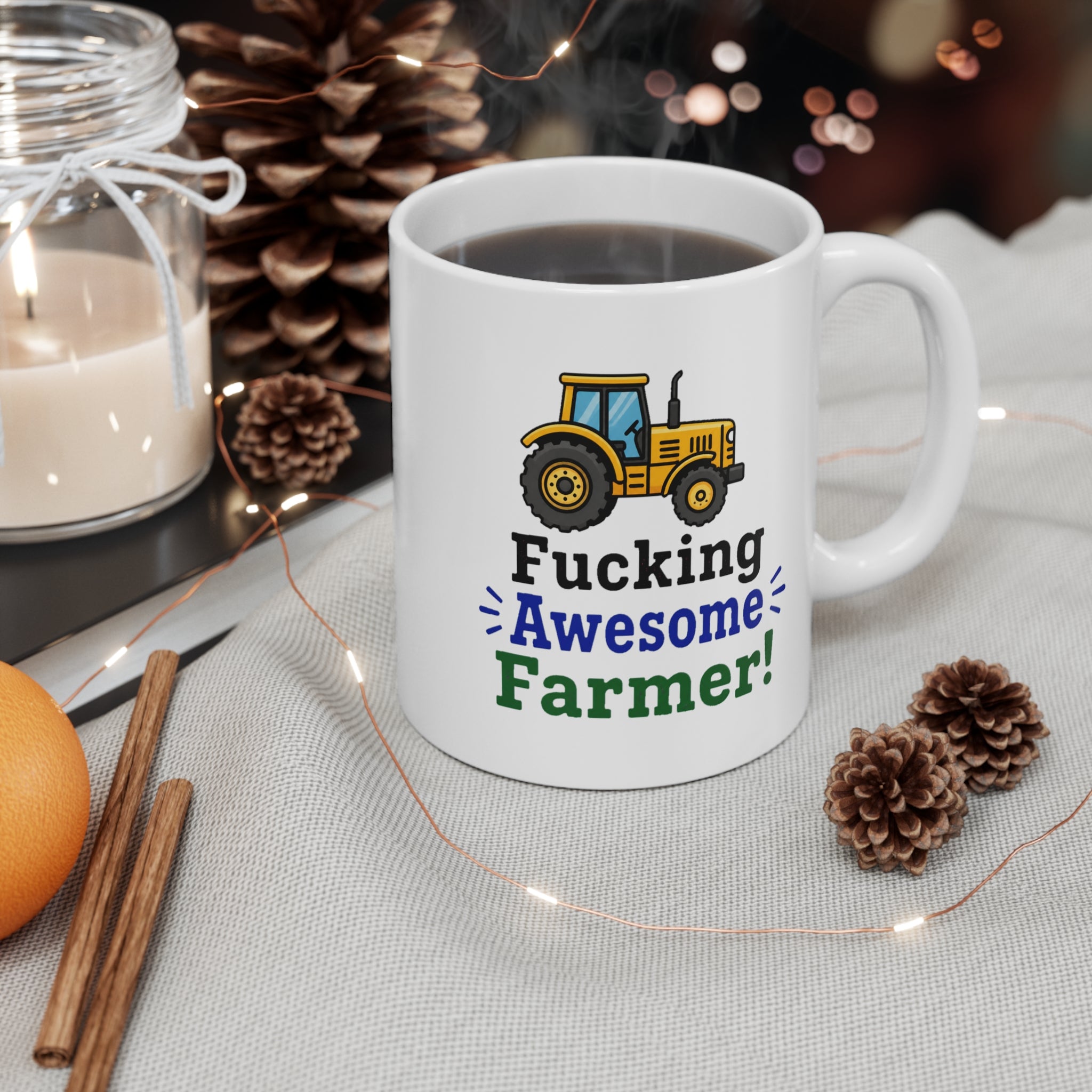 F*cking Awesome Farmer Mug | Funny Rude Farmer Gift, Tractor Coffee Mug