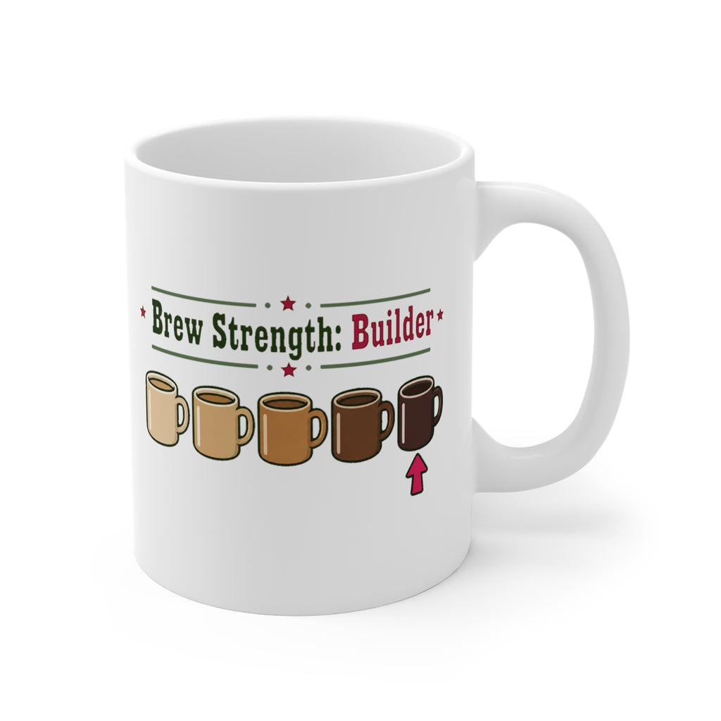 Brew Strength: Builder Mug | Funny Tea Strength Chart Coffee Gift, Builders Tea Mug