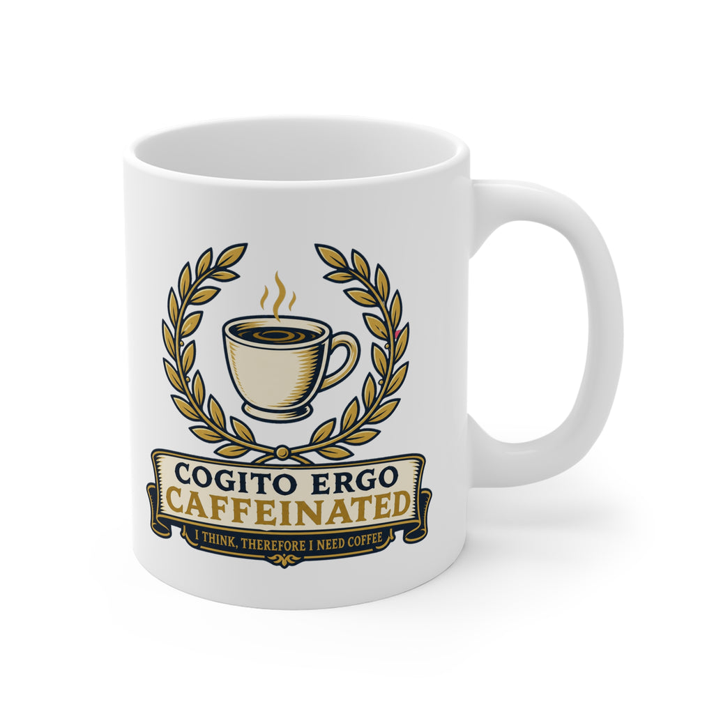 Cogito Ergo Caffeinated Mug | Funny Latin Coffee Mug, Philosophy Gift