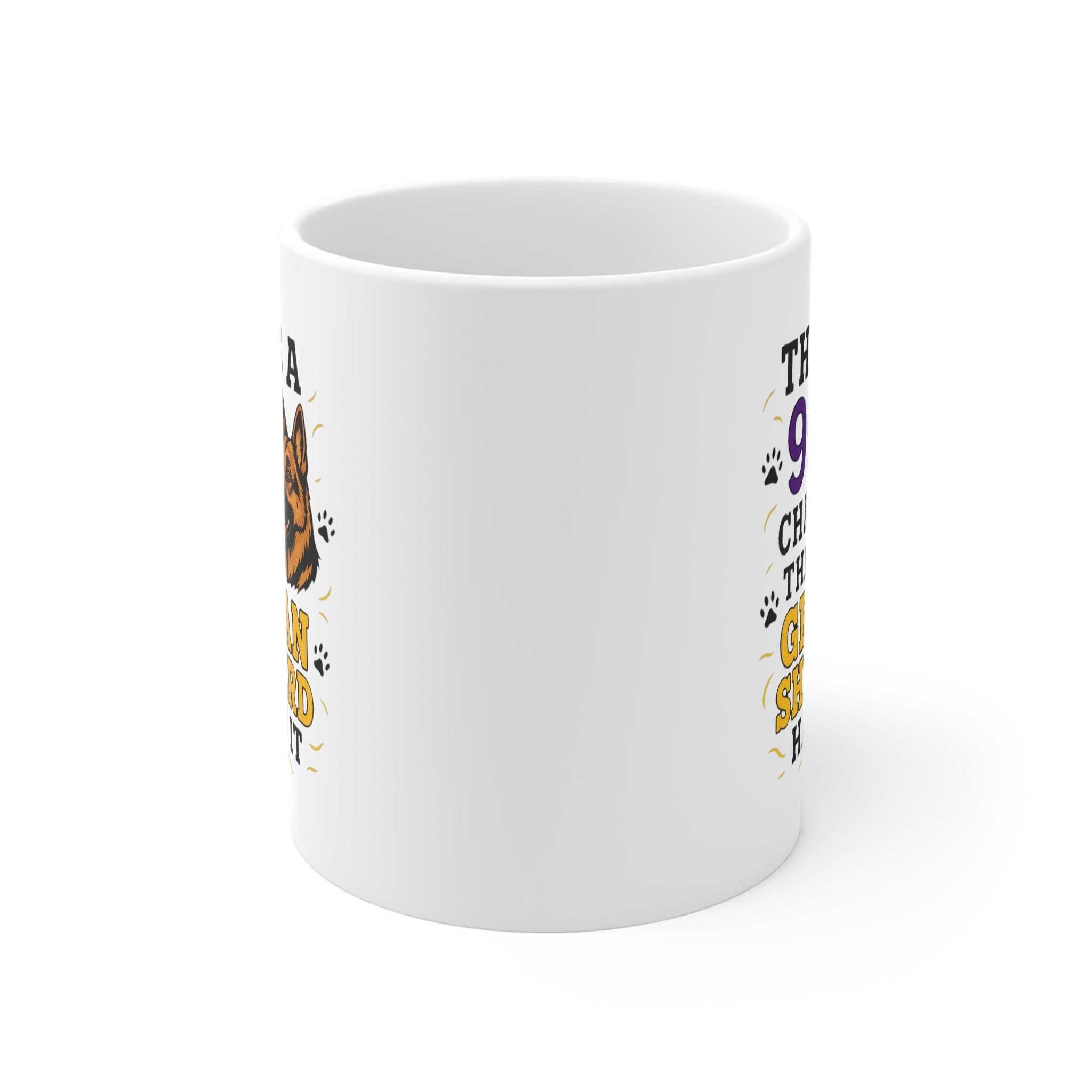 There's a 95% Chance This Has German Shepherd Hair Mug | Funny Dog Owner Gift, Coffee Mug