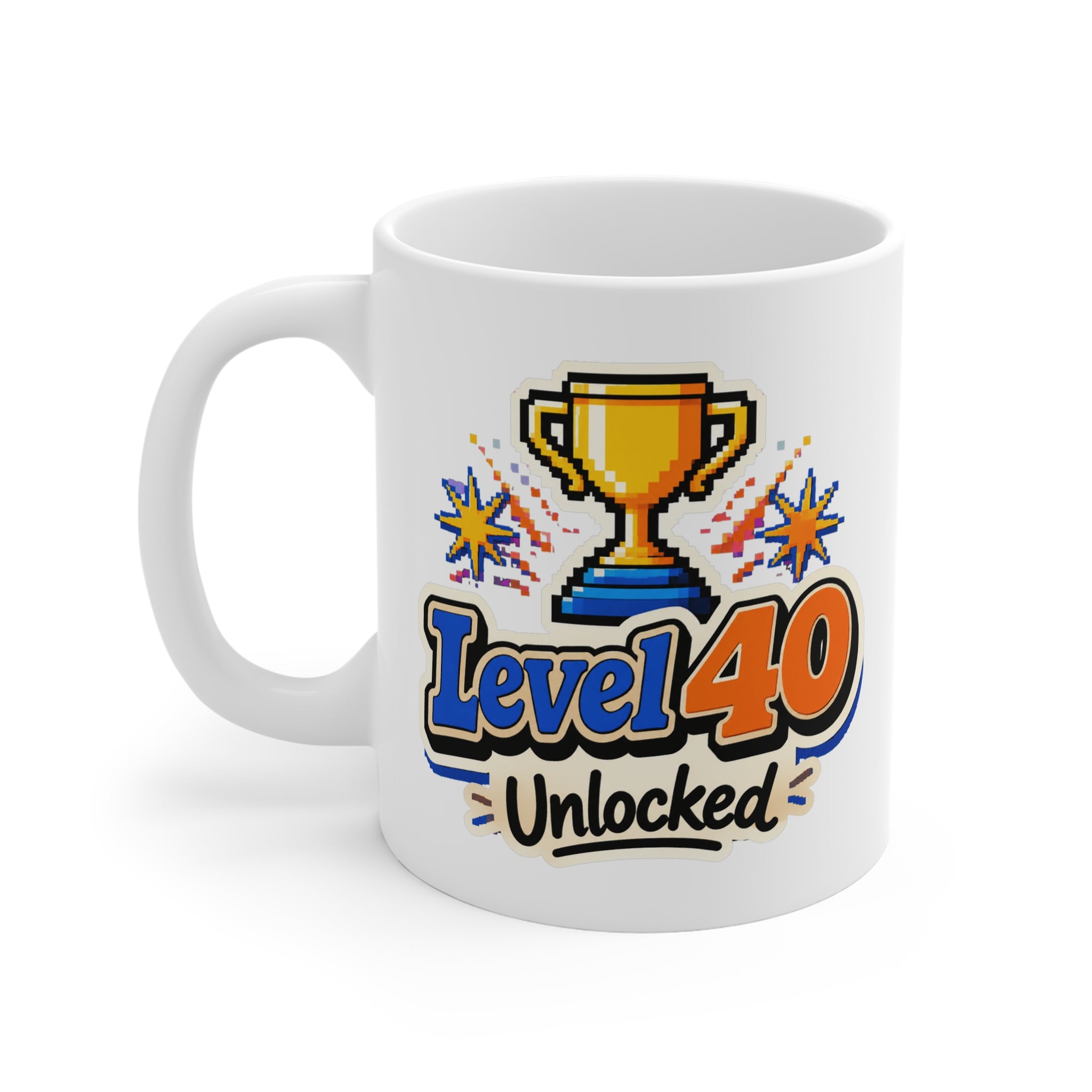 Level 40 Unlocked Mug | Funny 40th Birthday Gift Mug, Gamer Milestone Coffee Mug