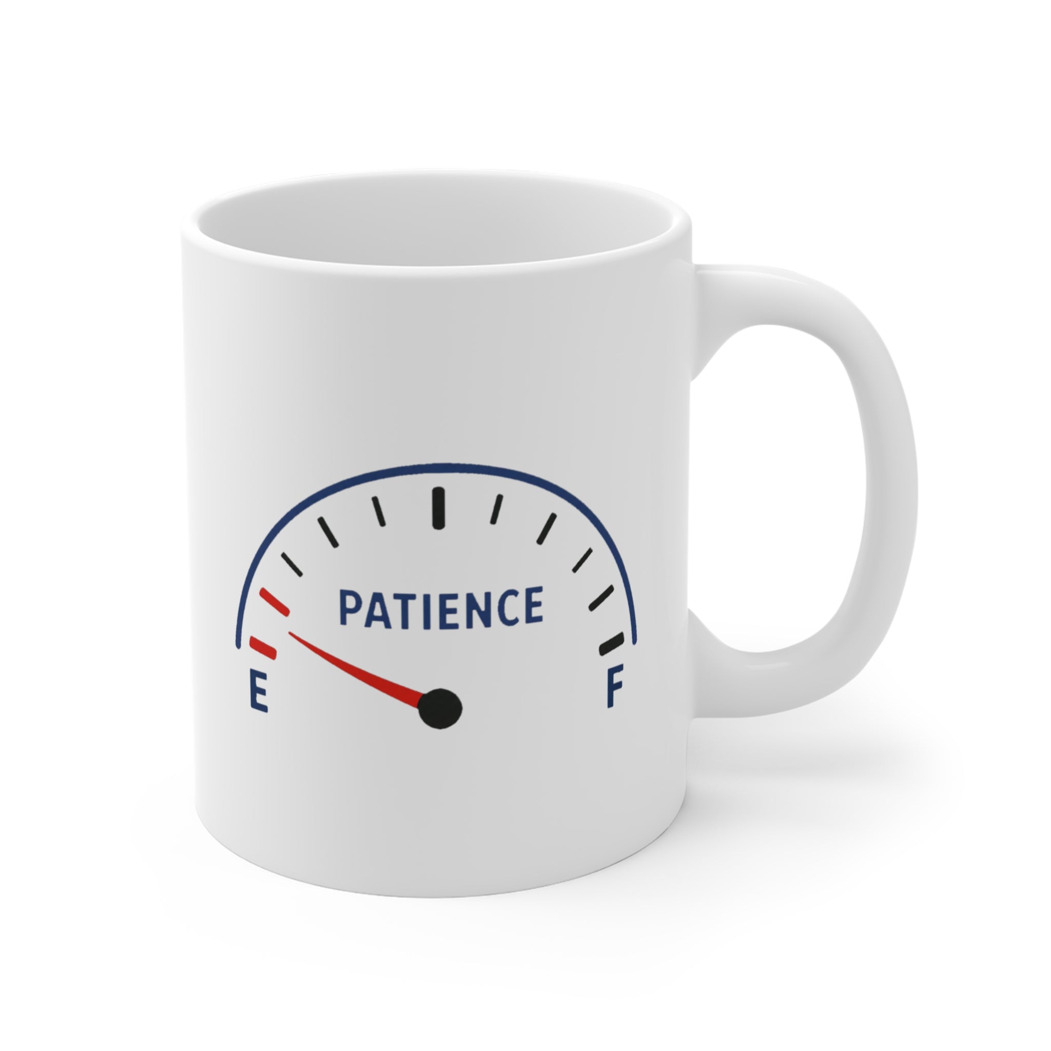 Patience Gauge Mug | Funny Empty Patience Meter Coffee Mug, Sarcastic Gift