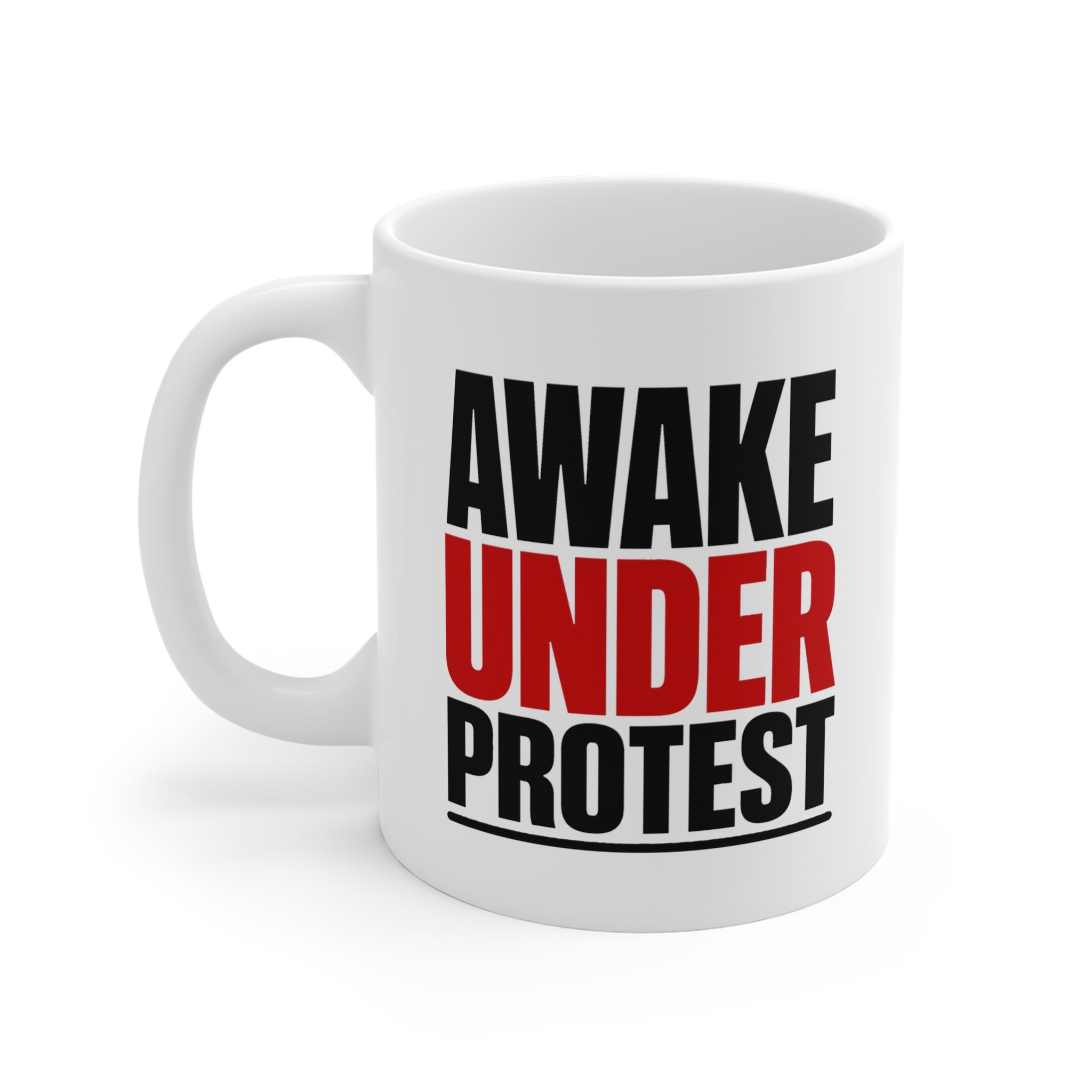 Awake Under Protest Mug | Funny Morning Coffee Mug, Gift for Grumpy Mornings