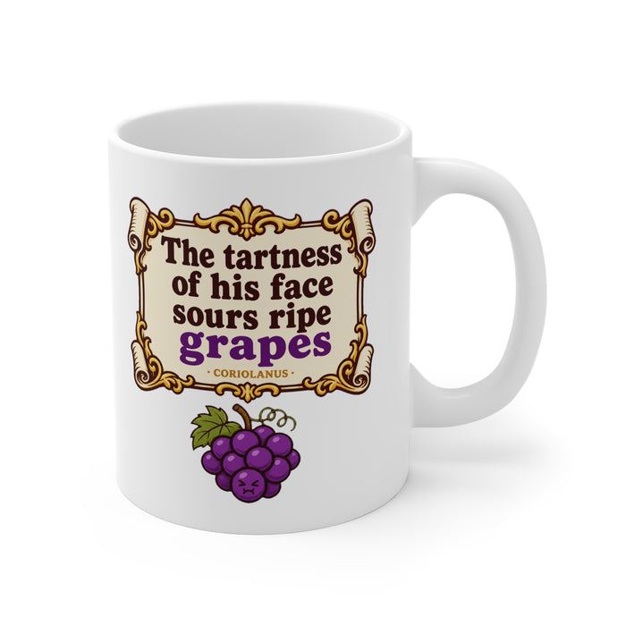 The tartness of his face sours ripe grapes