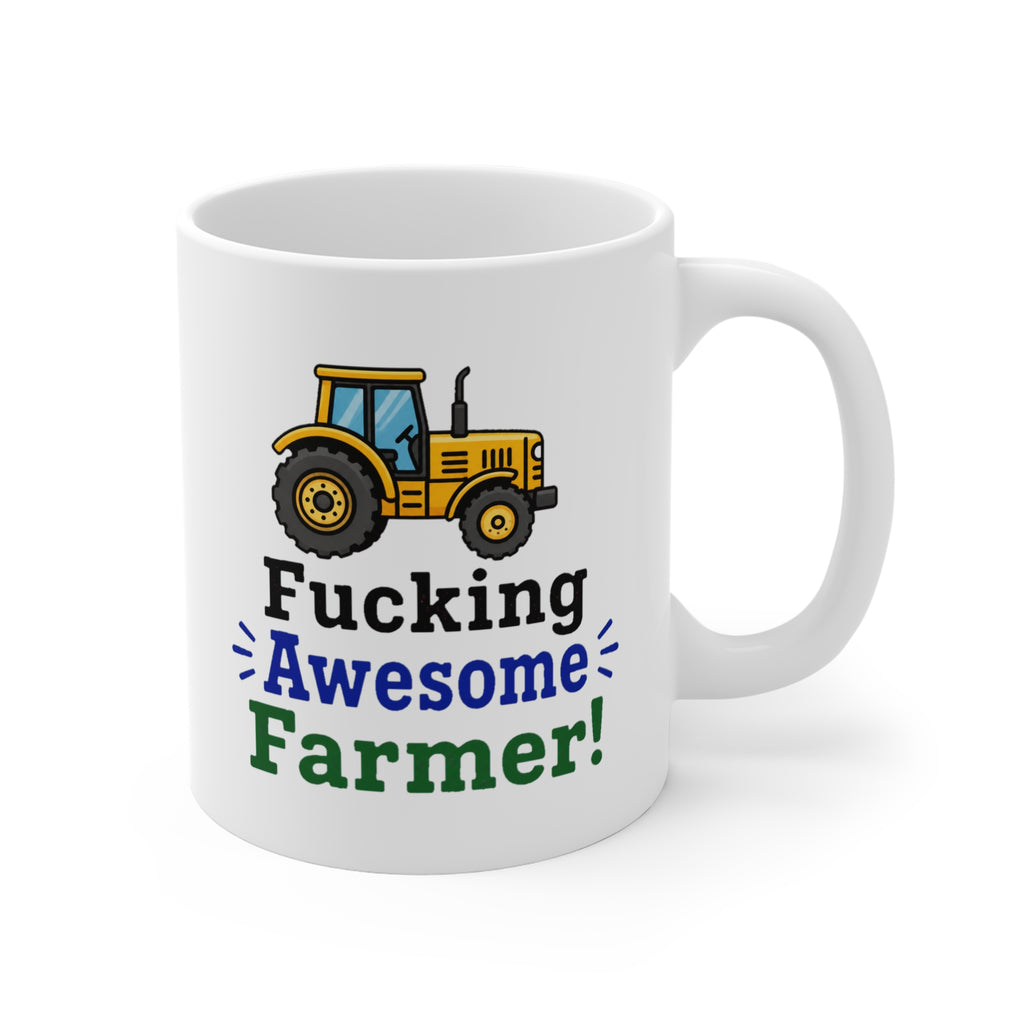 F*cking Awesome Farmer Mug | Funny Rude Farmer Gift, Tractor Coffee Mug