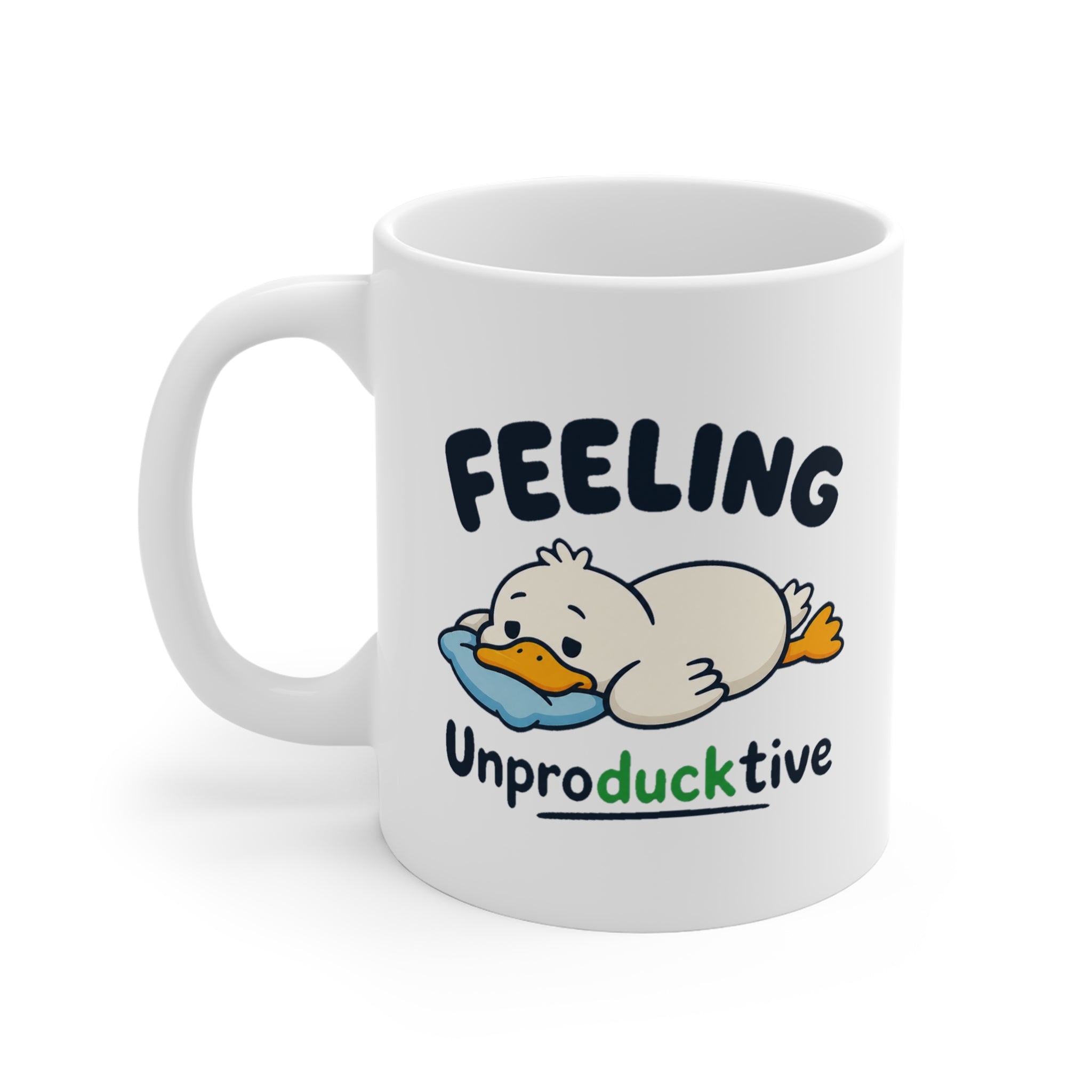 Feeling Unproducktive Mug | Funny Lazy Duck Coffee Mug, Work From Home Gift