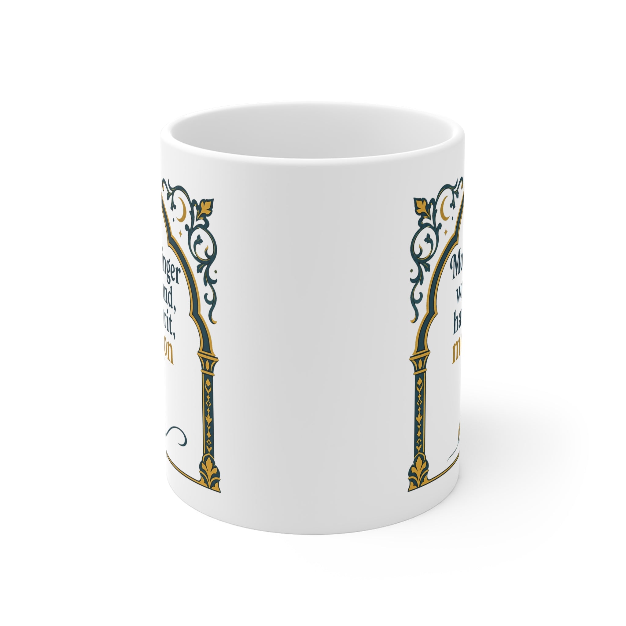 The Moving Finger Writes Mug | Rubaiyat Poetry Gift, Literary Coffee Mug