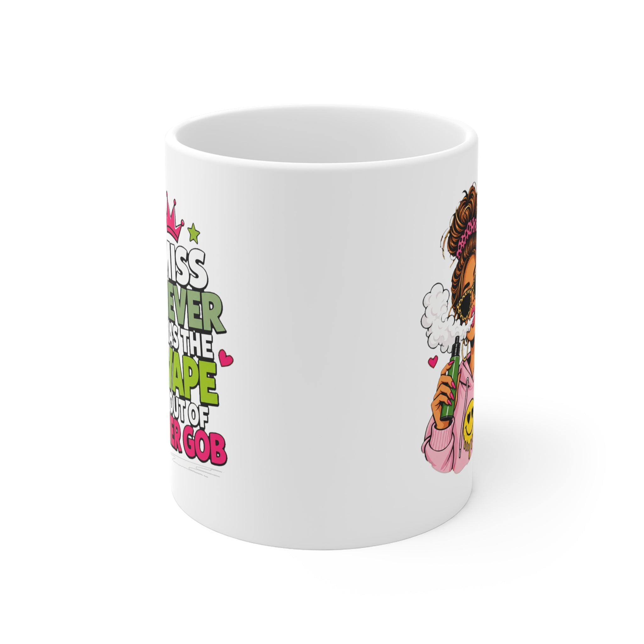 Miss Never Has The Vape Out Of Her Gob Mug | Funny Vaping Gift, Novelty Coffee Mug