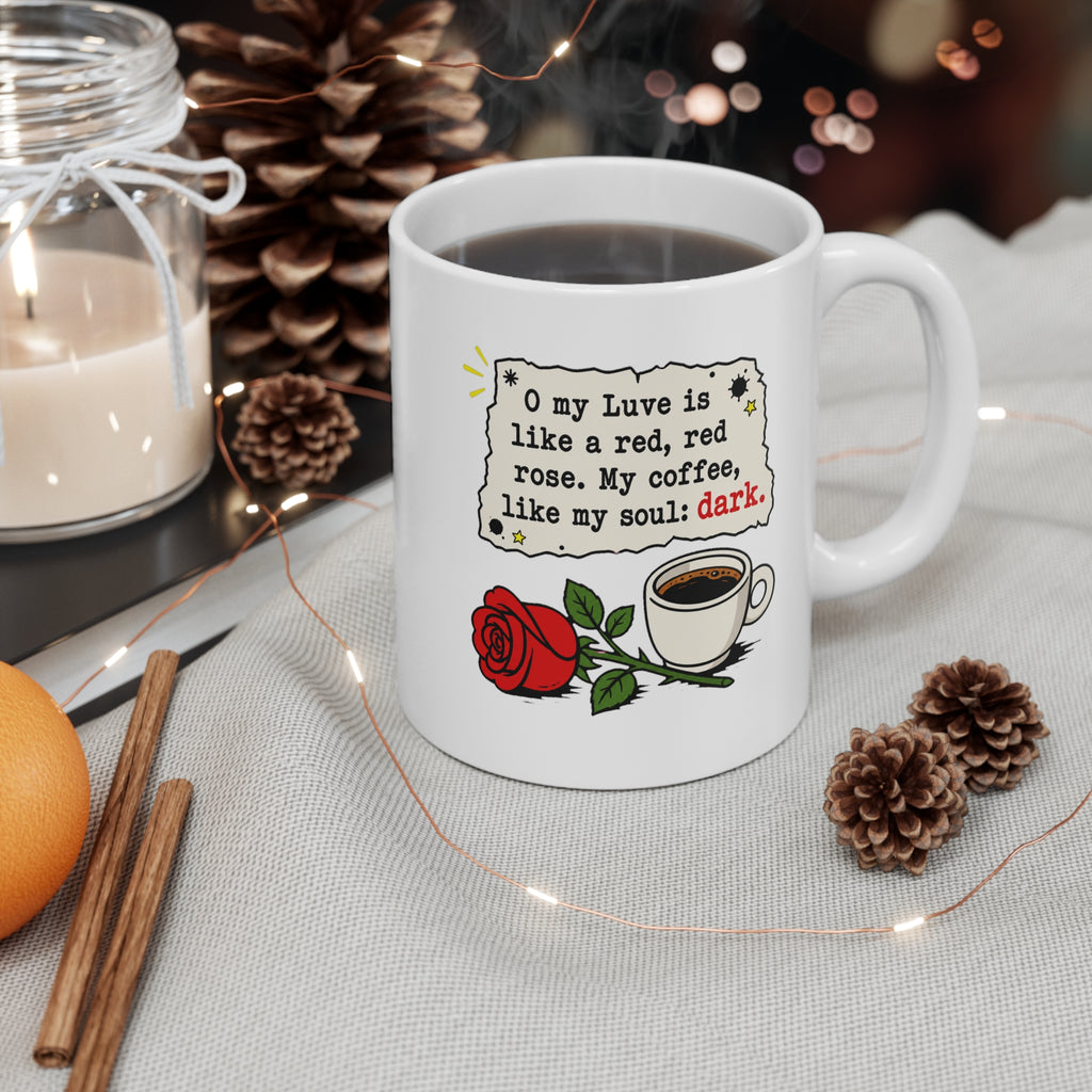 O My Luve Is Like a Red Red Rose Mug | Burns Poetry Coffee Mug, Literary Gift