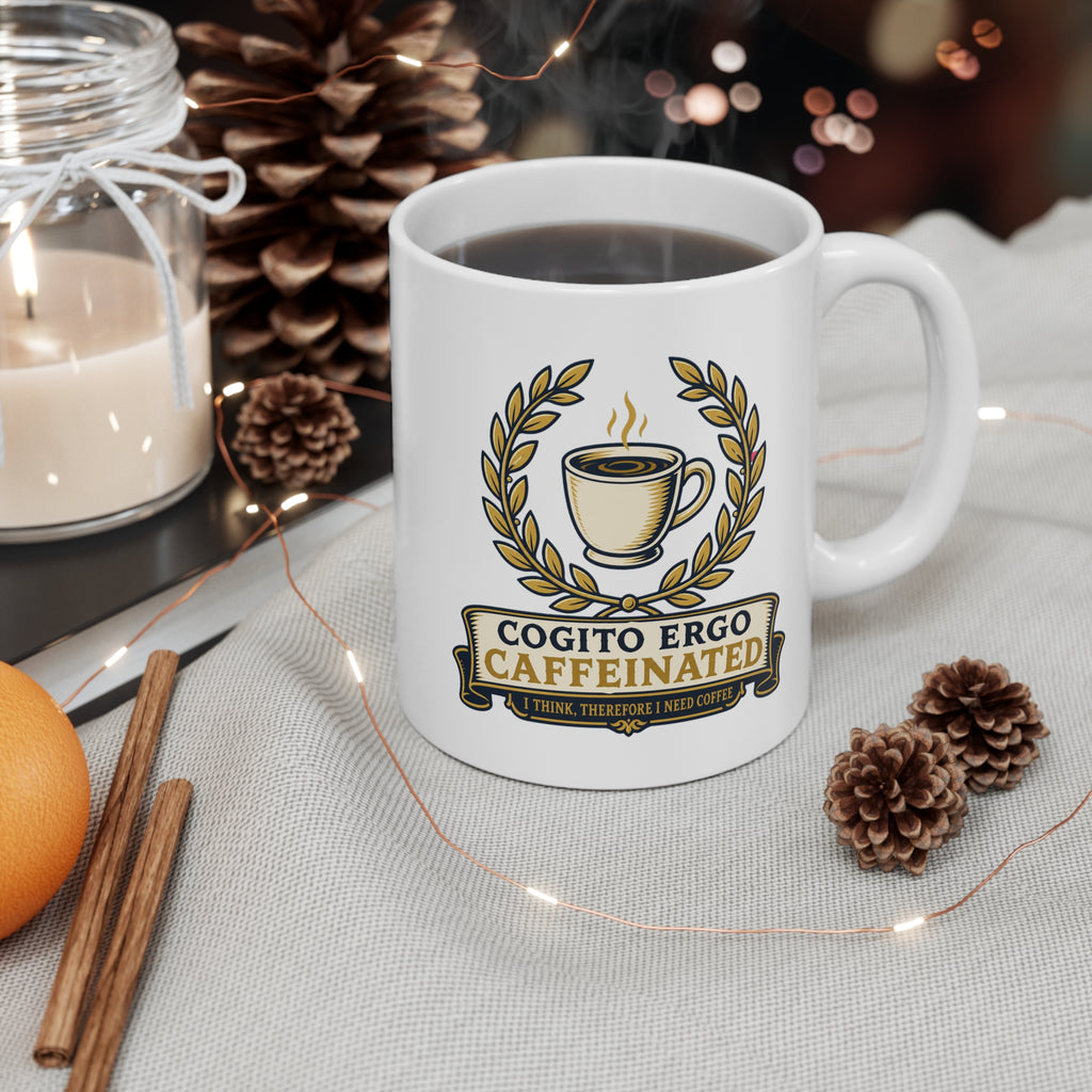 Cogito Ergo Caffeinated Mug | Funny Latin Coffee Mug, Philosophy Gift