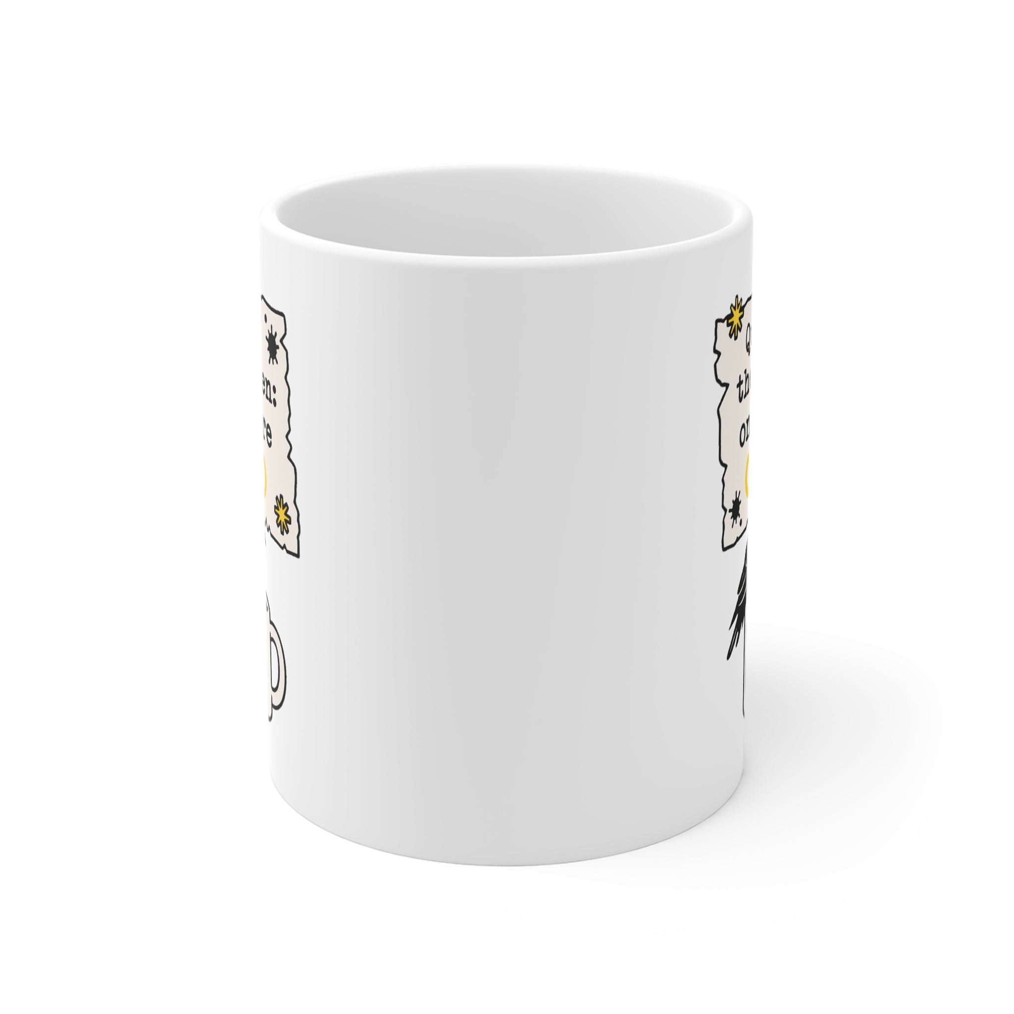 Quoth the Raven: One More Cup Mug | Funny Poe Coffee Mug, Literary Gift