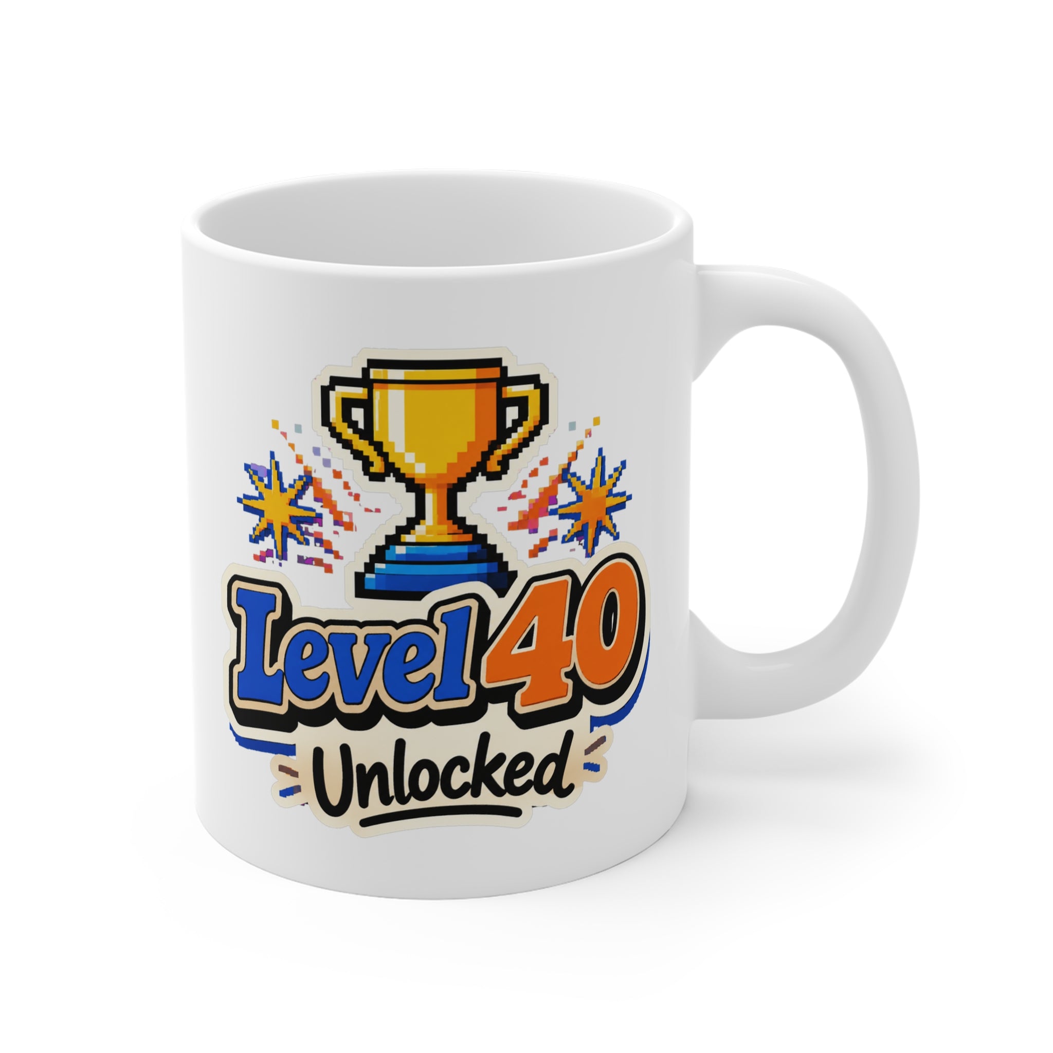 Level 40 Unlocked Mug | Funny 40th Birthday Gift Mug, Gamer Milestone Coffee Mug