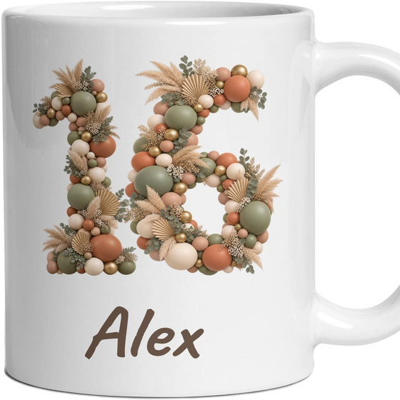 Personalised 16th Birthday Balloon Mug