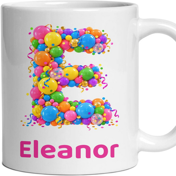 Personalised Balloon Monogram Mug