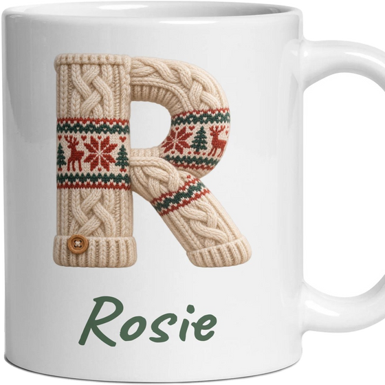 Personalised Christmas Jumper Monogram Mug