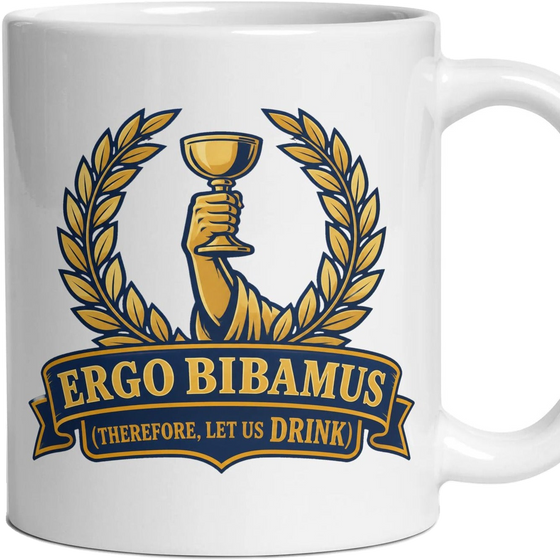 ERGO BIBAMUS (therefore, let us drink)