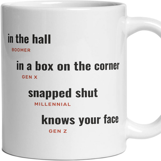 The phone: in the hall, in a box on the corner, snapped shut, knows your face