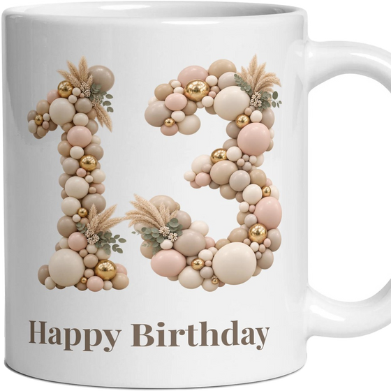 Neutral Garland Balloon Birthday Mug