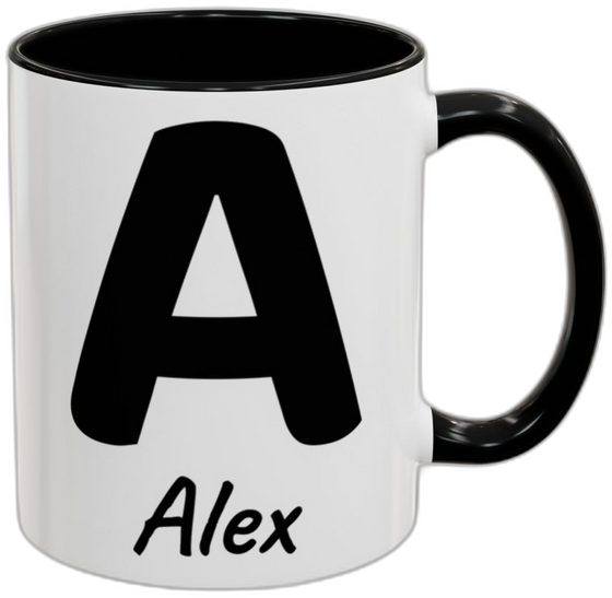 Personalised Initial Mug, Colour-Matched Handle and Interior
