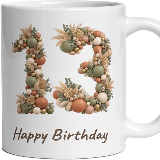 Boho Sage Balloon Birthday Mug
