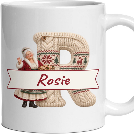 Personalised Mrs Claus Monogram Mug