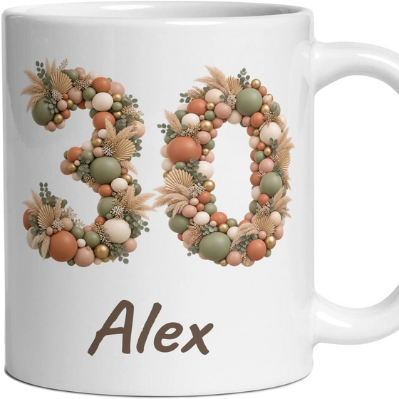 Personalised 30th Birthday Balloon Mug