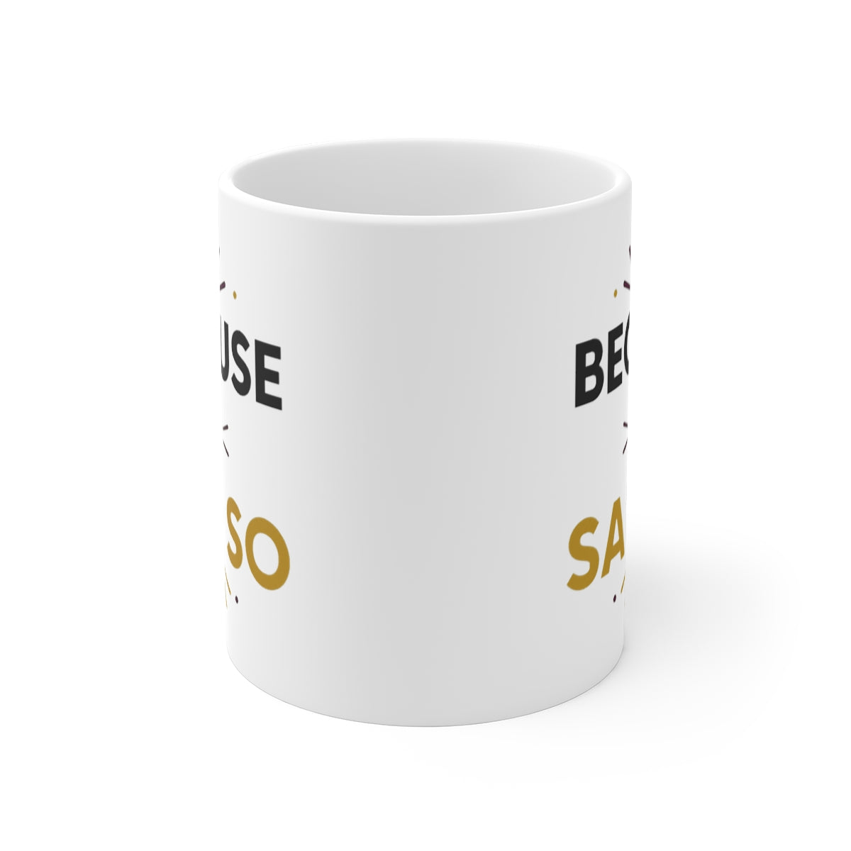 front view of the mug