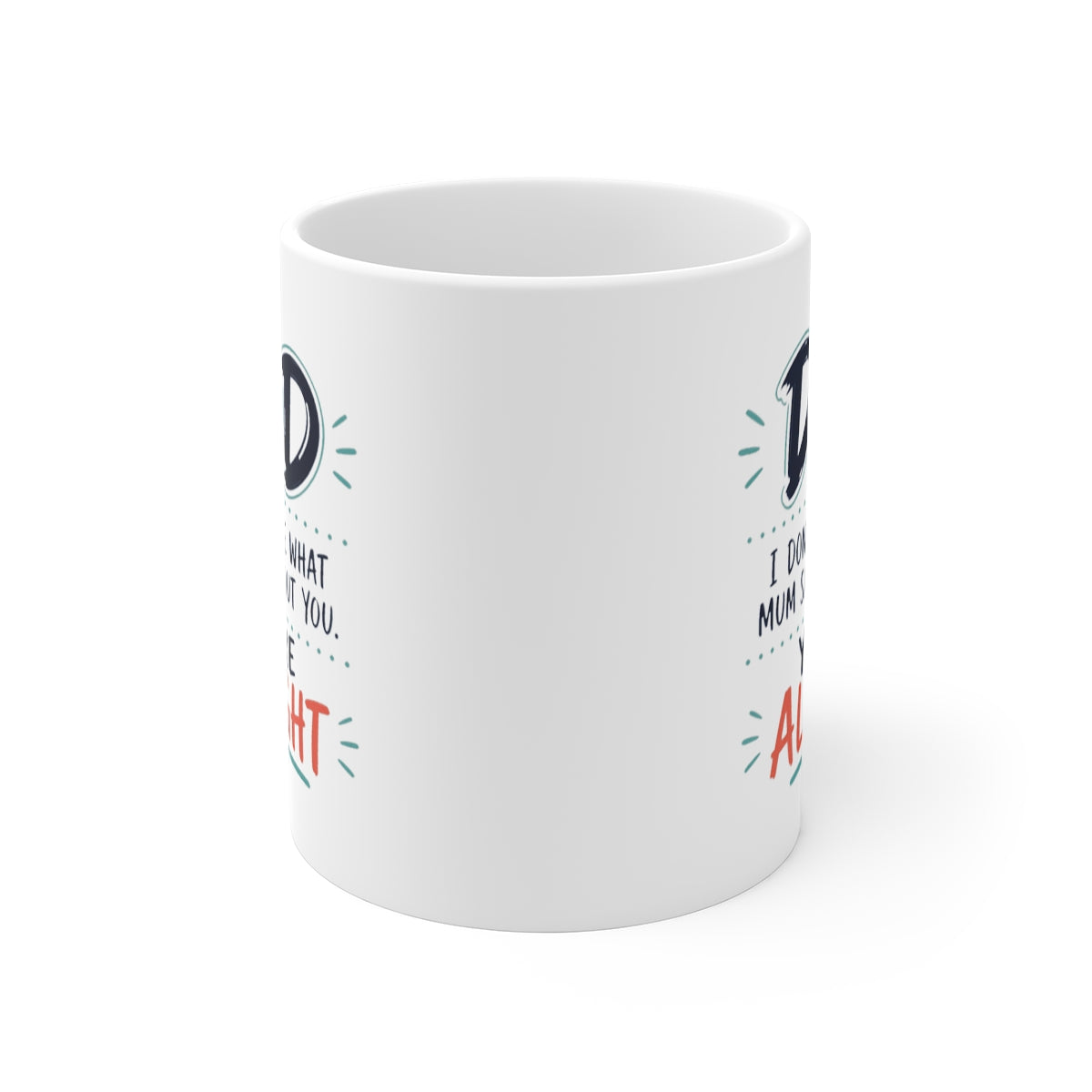 front view of the mug