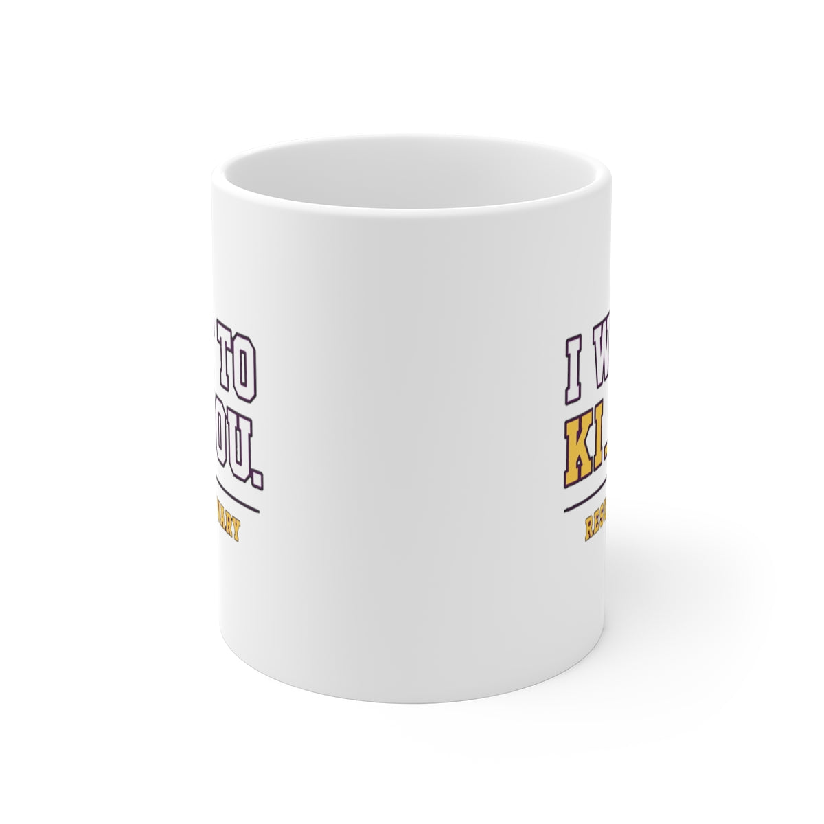 front view of the mug