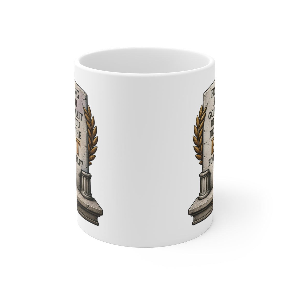 front view of the mug