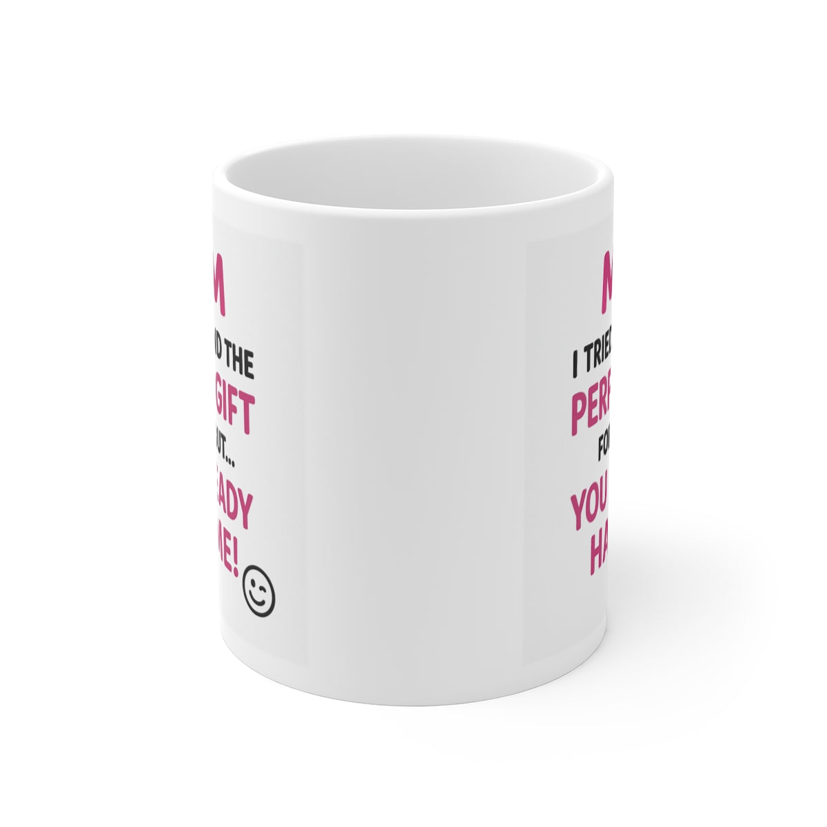 front view of the mug