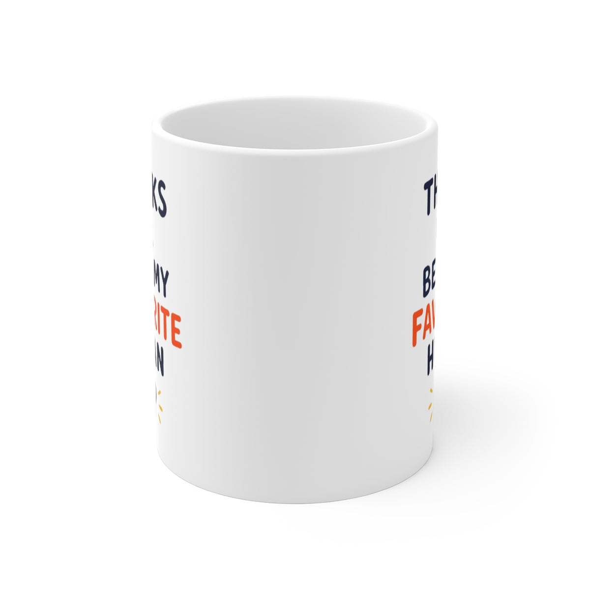 front view of the mug