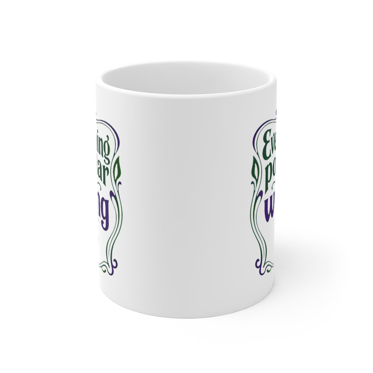 front view of the mug