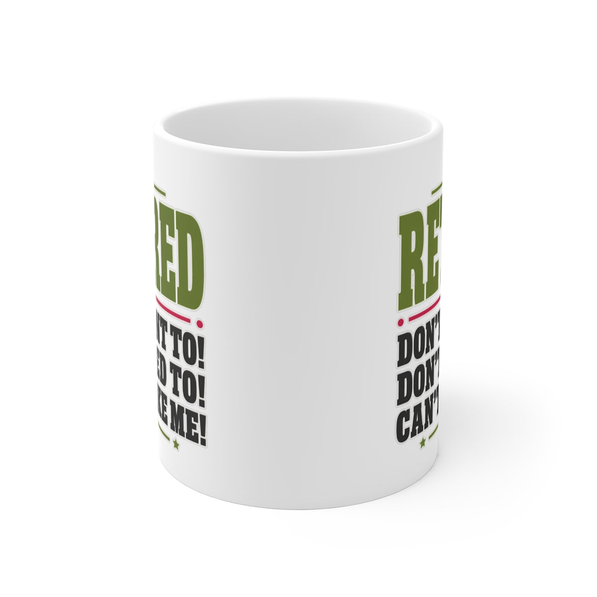 front view of the mug