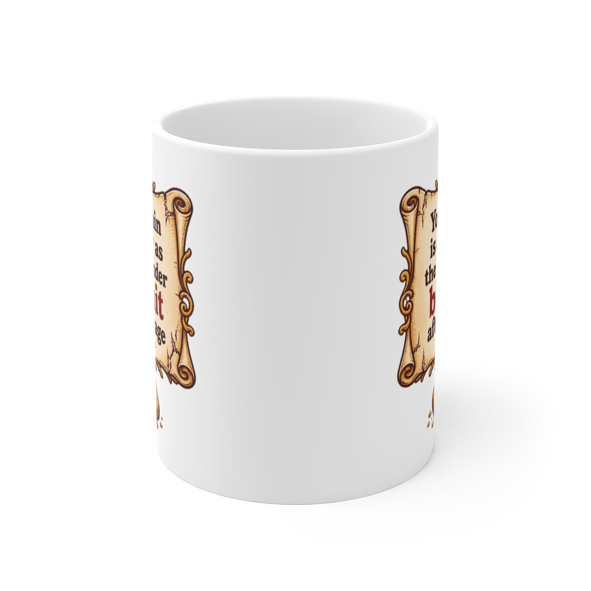 front view of the mug
