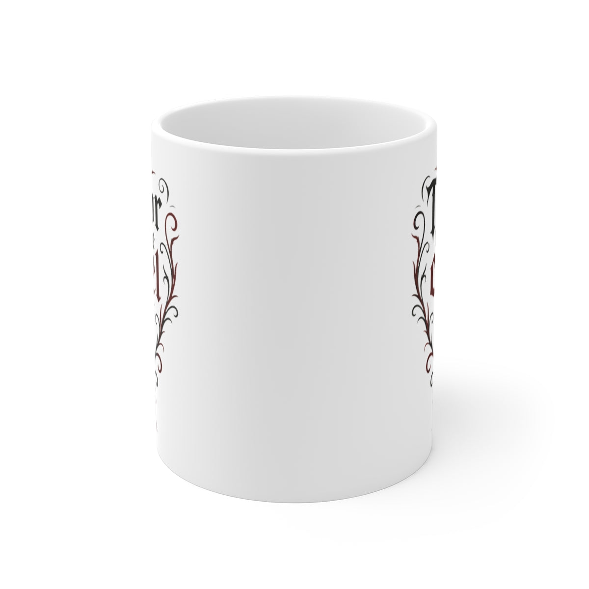 front view of the mug