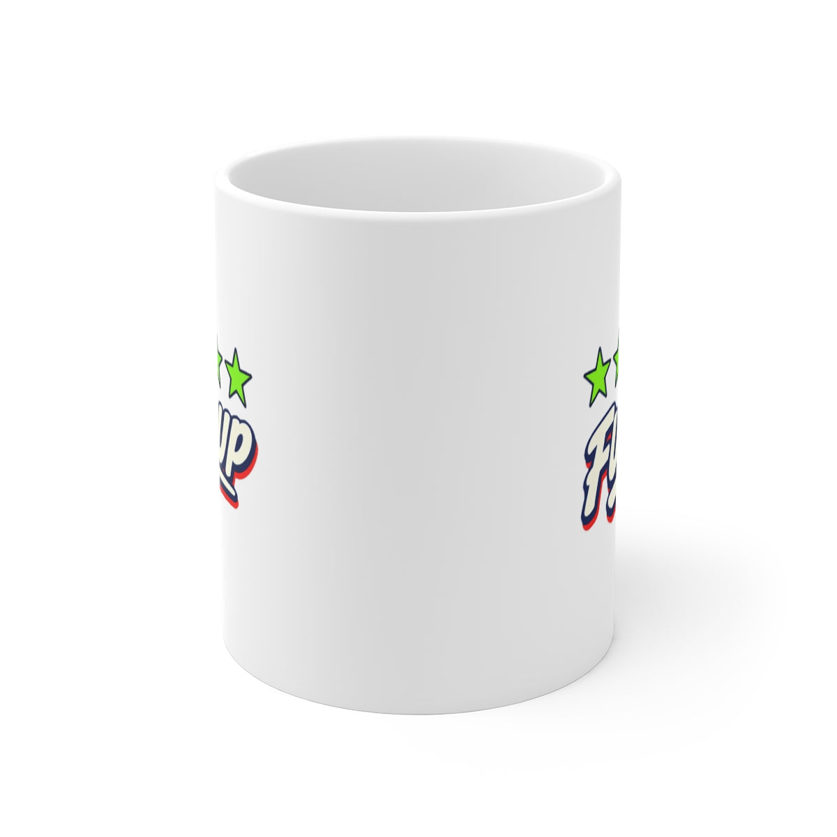 front view of the mug
