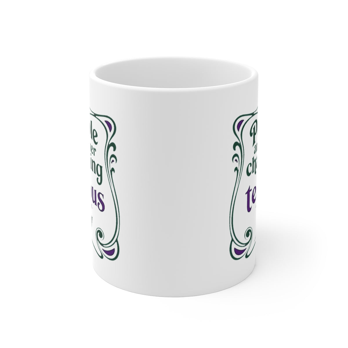 front view of the mug