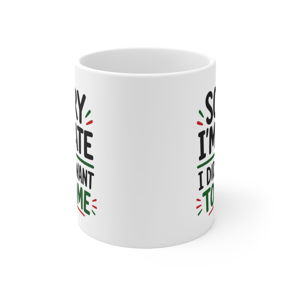 front view of the mug