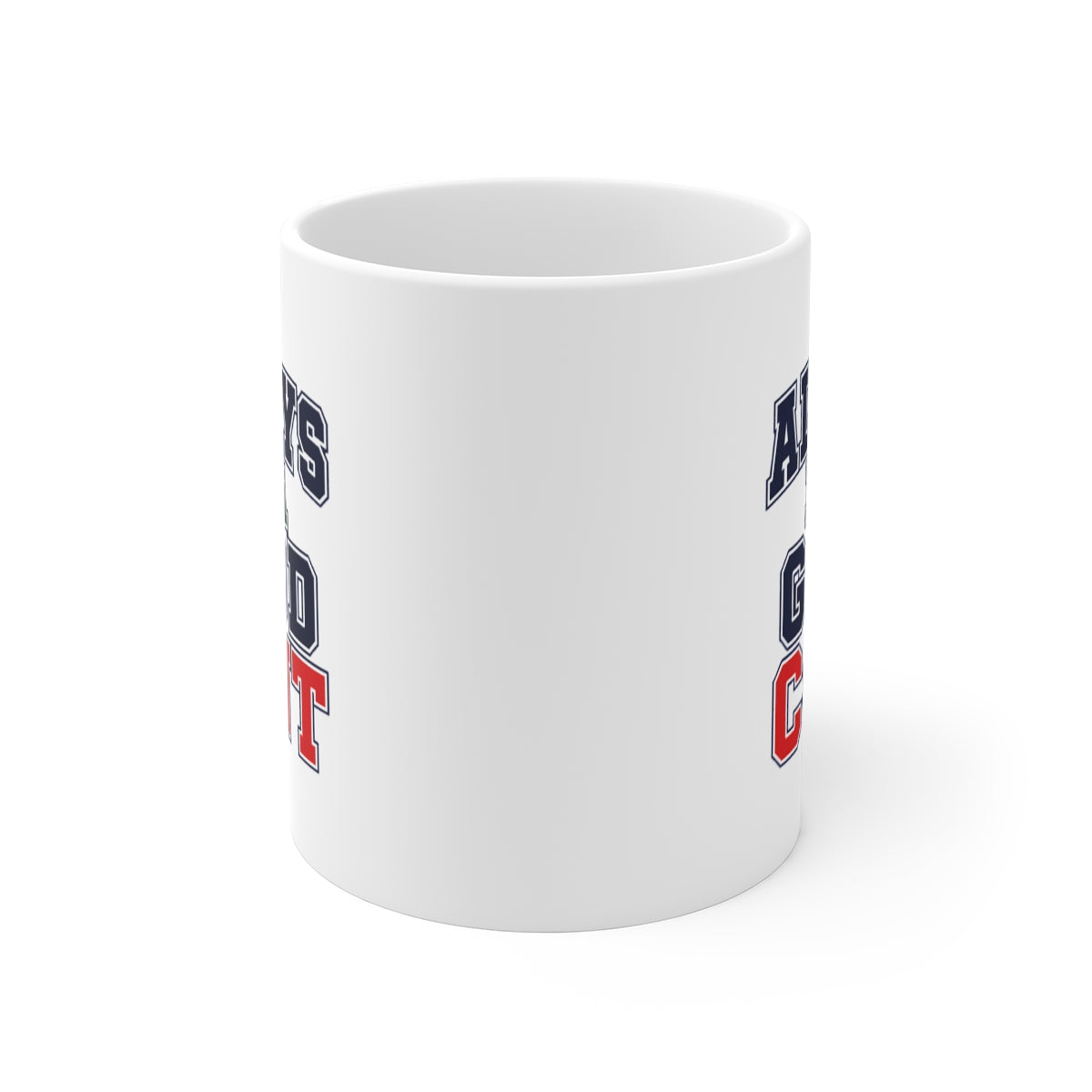 front view of the mug