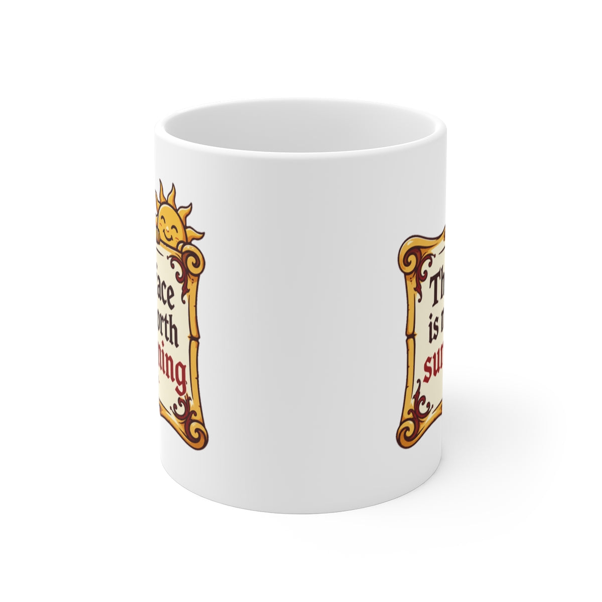 front view of the mug